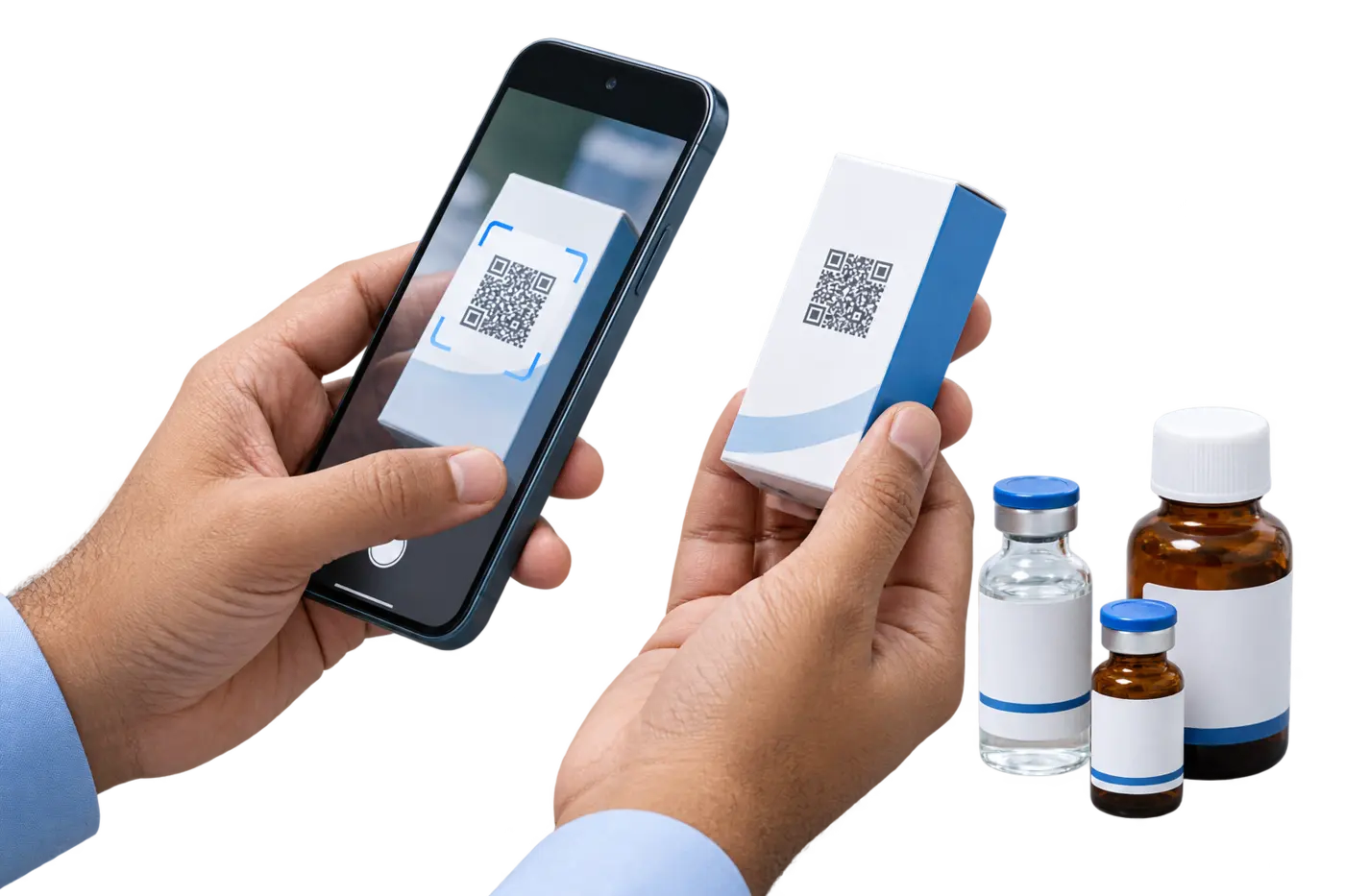 Medicine product identity being verified with a smartphone